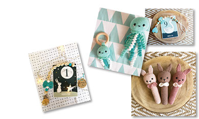 Amigurumi Crochet Jennifer Lanse Couture Bebe Naissance Doudou Sucette Anneau Dentition Hochet Persocoin